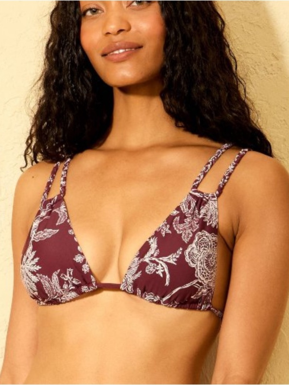 Women's Paisley Print Braided
Straps Triangle Bikini Top - Shade & Shore new 🆕